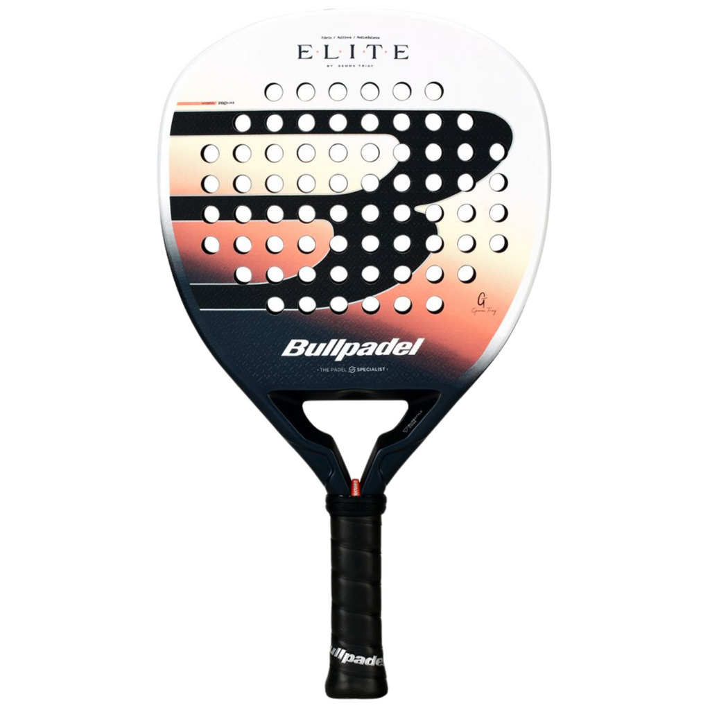Bullpadel Elite padel racket with gradient design on a white background