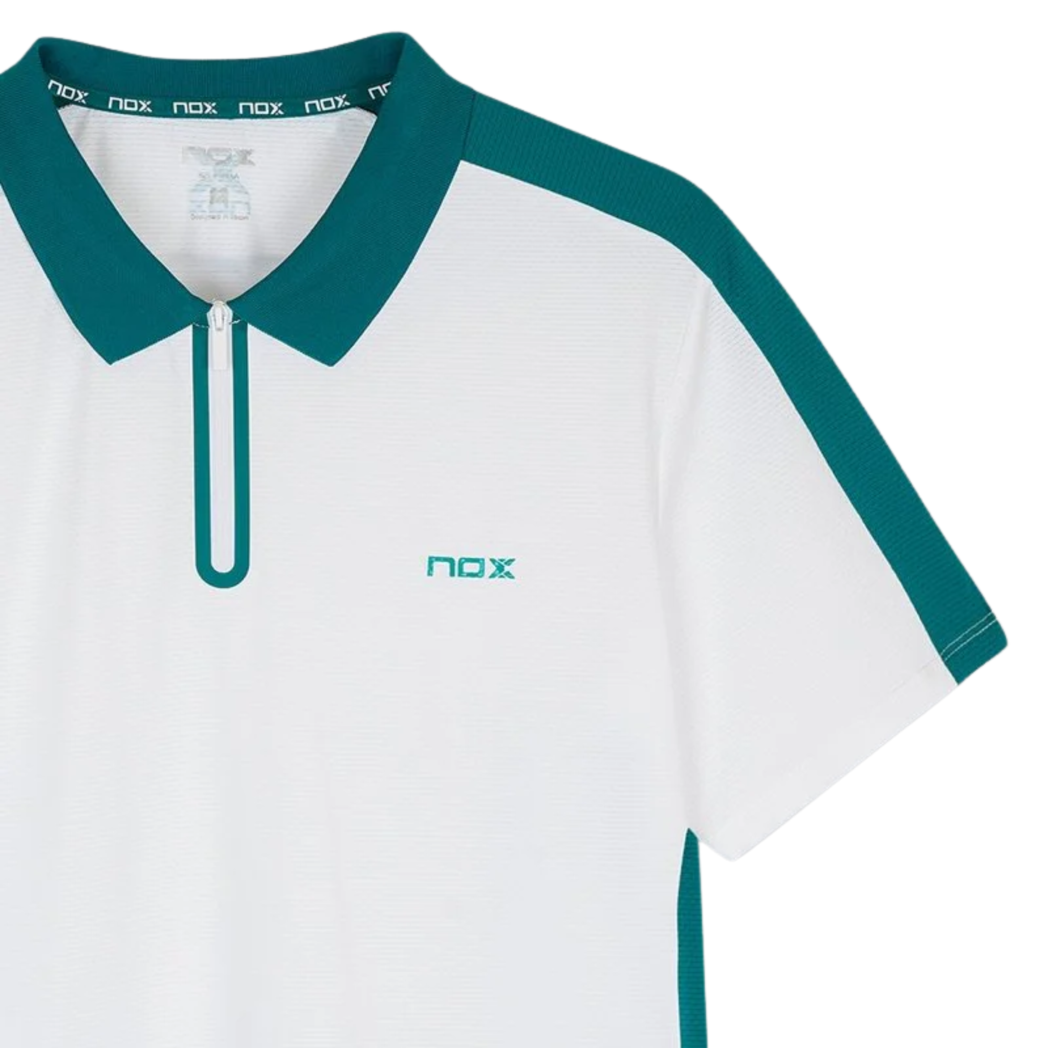 Nox Men's PRO White Ivy Green Polo Padel T-Shirt 2026 | Padelsouq