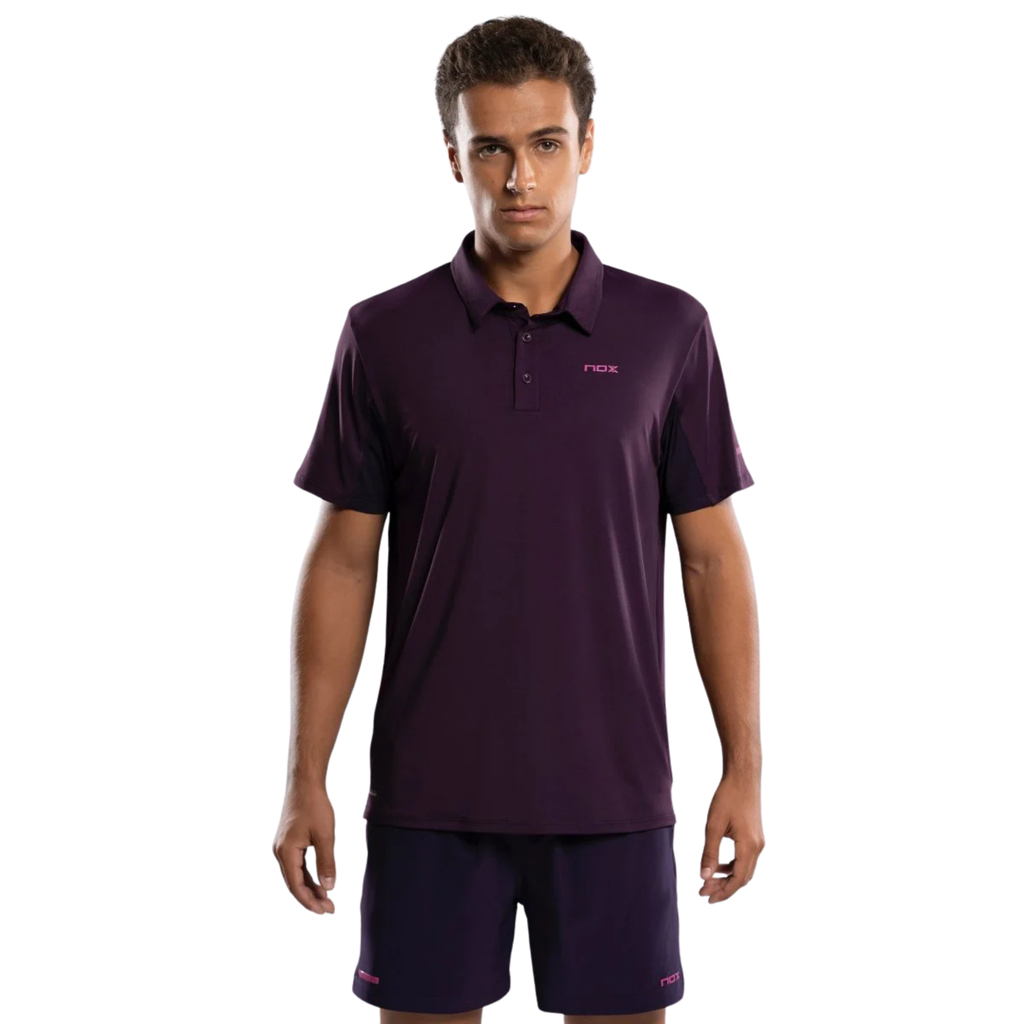 POWER ON PADEL LEAGUE ポロシャツ Nox Men's PRO Polo Padel T-Shirt 2026 - Deep Purple | Padelsouq