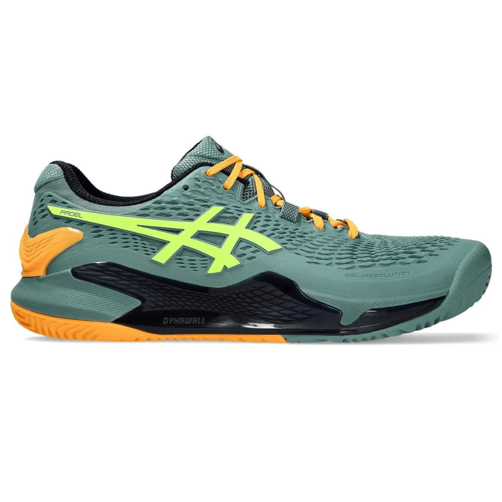 ASICS MEN'S GEL-RESOLUTION 9 PADEL SHOES CELADON/SAFETY YELLOW - Padelsouq