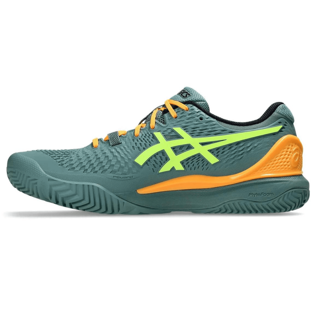 ASICS MEN'S GEL-RESOLUTION 9 PADEL SHOES CELADON/SAFETY YELLOW - Padelsouq