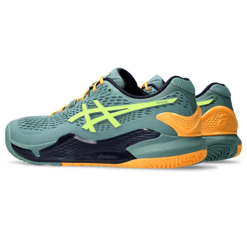 ASICS MEN'S GEL-RESOLUTION 9 PADEL SHOES CELADON/SAFETY YELLOW - Padelsouq