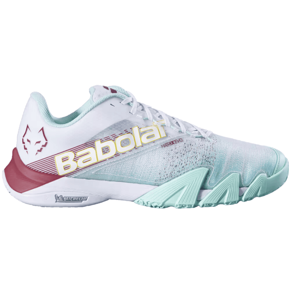 Babolat Jet Premura 2 Men's Padel Shoes in White and Red-2024 Lebron Edition - Padelsouq