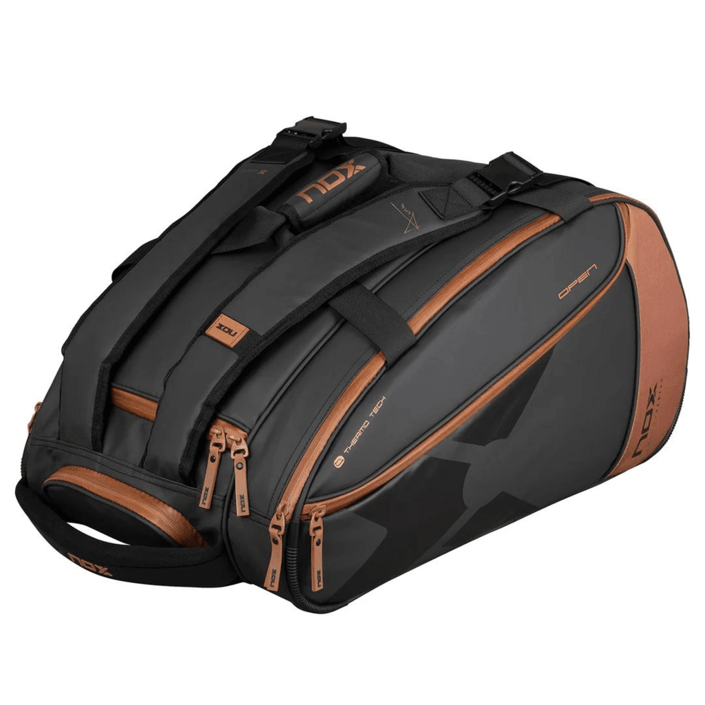 Nox LUXURY OPEN SERIES PADEL BAG BLACK/BROWN - Padelsouq