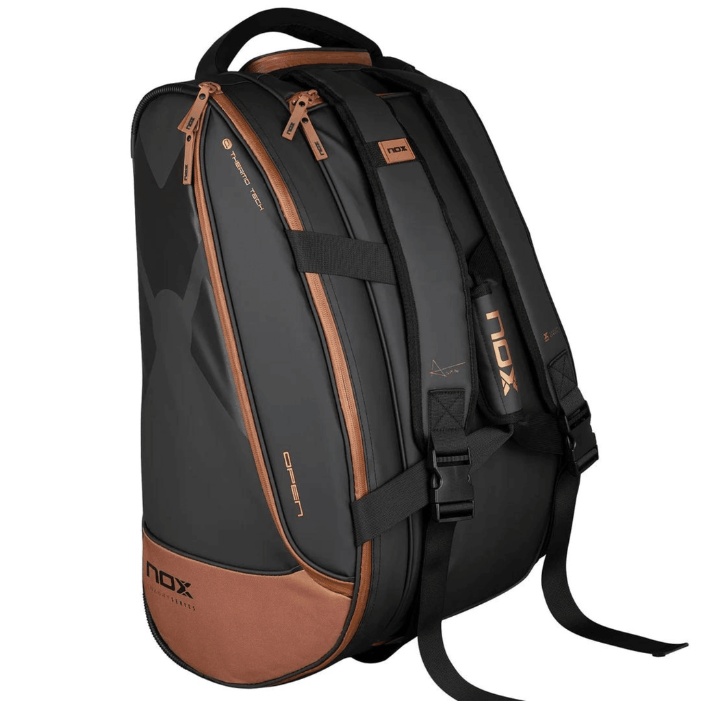 Nox LUXURY OPEN SERIES PADEL BAG BLACK/BROWN - Padelsouq