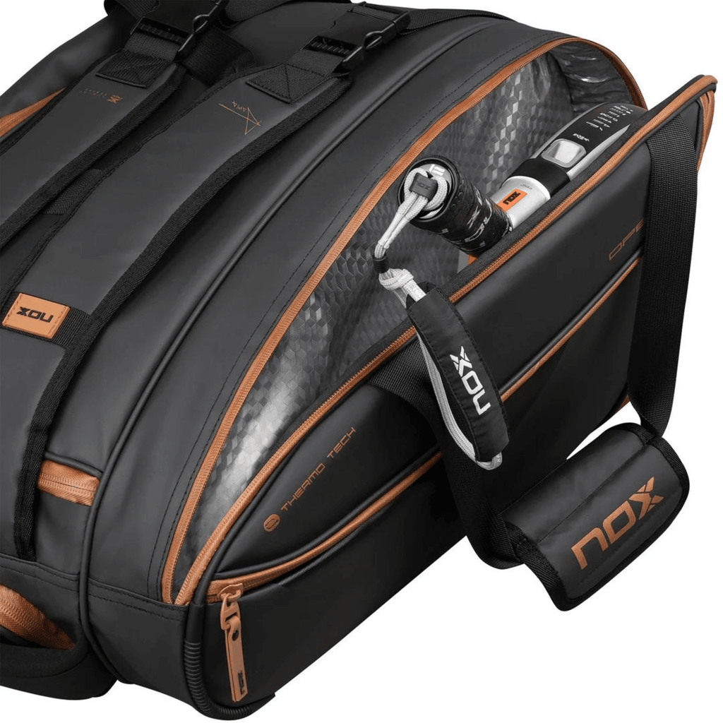 Nox LUXURY OPEN SERIES PADEL BAG BLACK/BROWN - Padelsouq