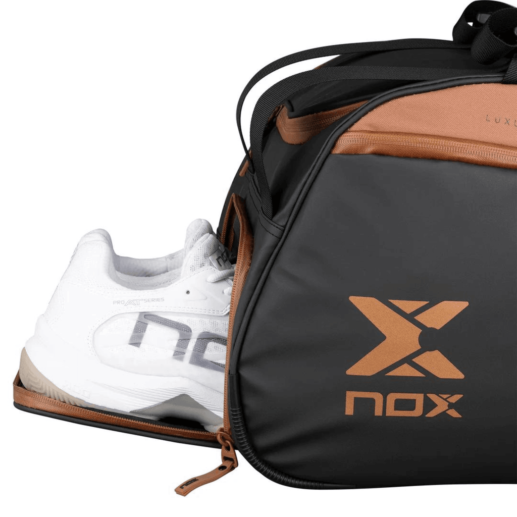 Nox LUXURY OPEN SERIES PADEL BAG BLACK/BROWN - Padelsouq