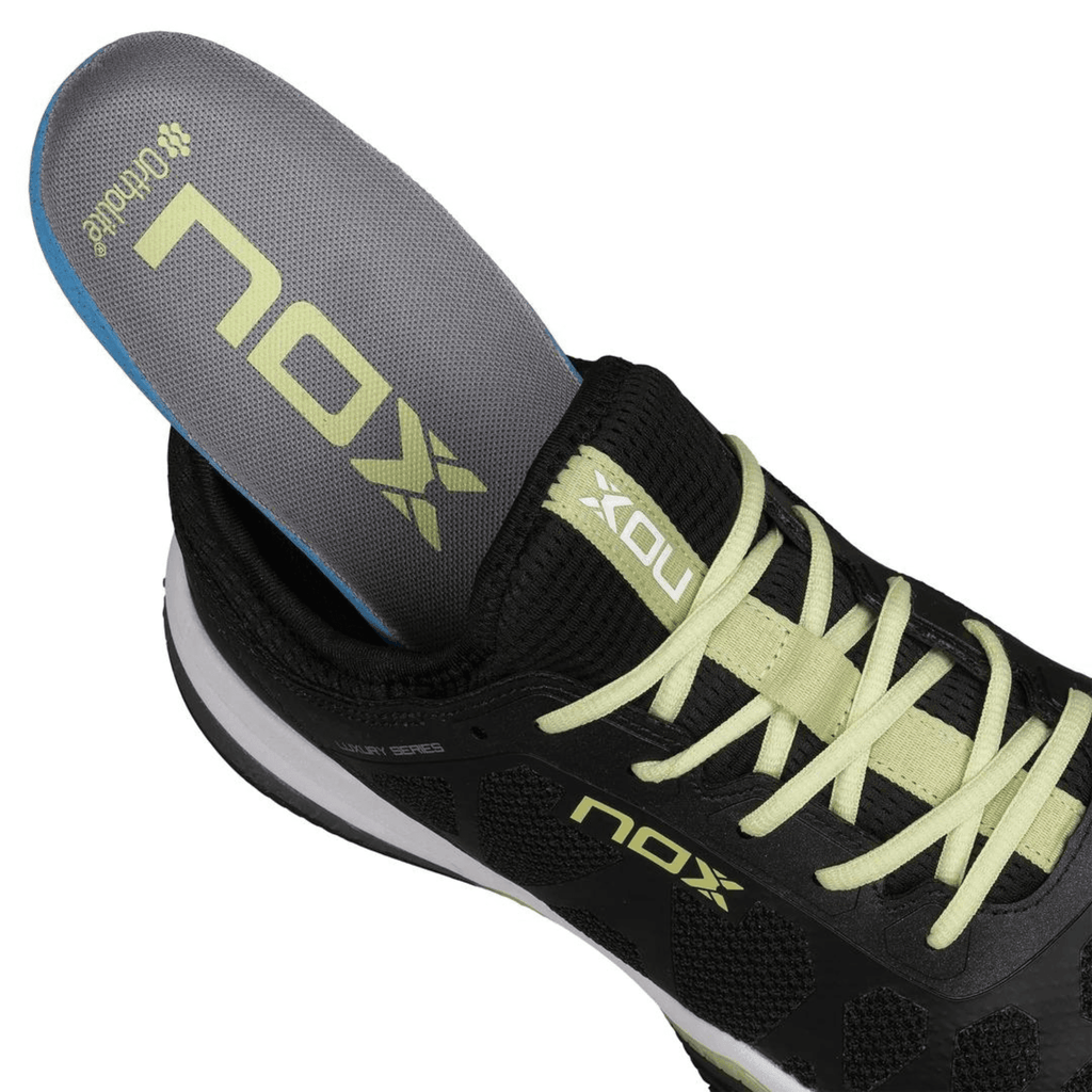 Nox NERBO Black/Soft Lime Padel Shoes - Padelsouq