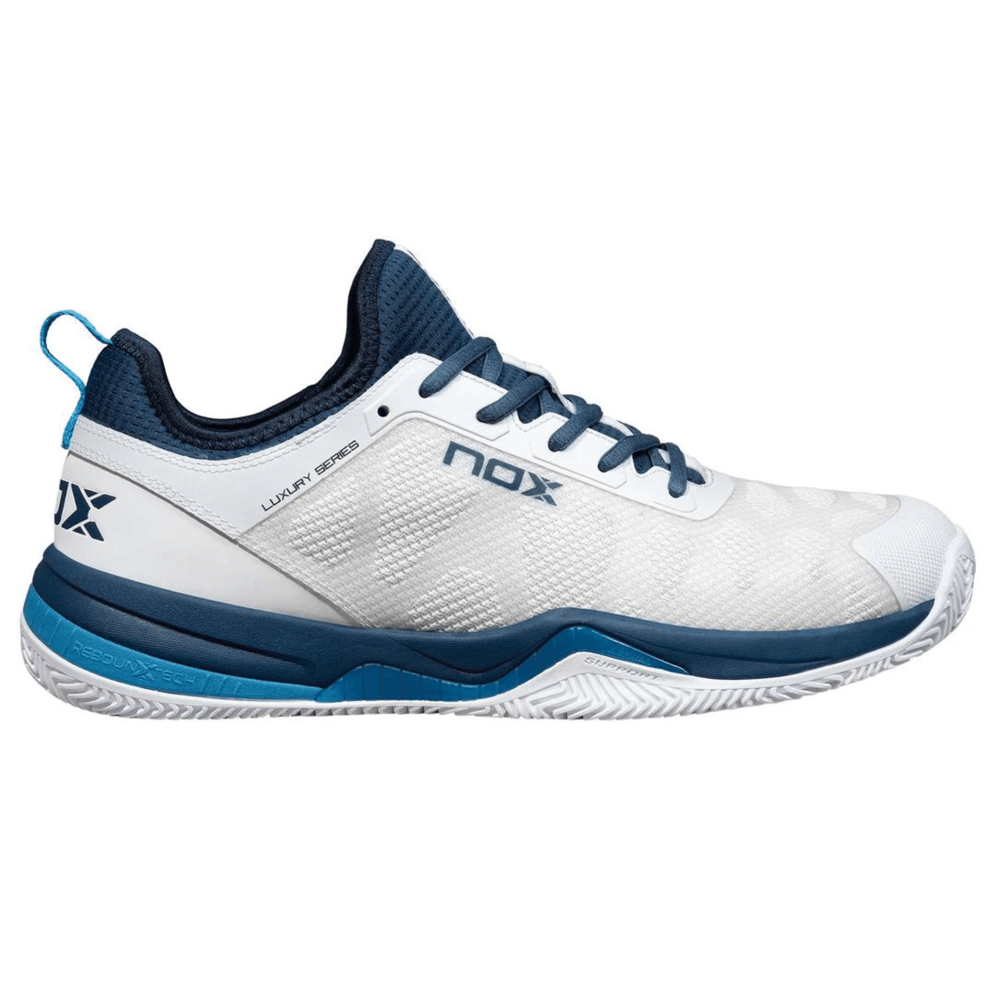 NOX NERBO Padel Shoes | White & Swedish Blue Design – Padelsouq