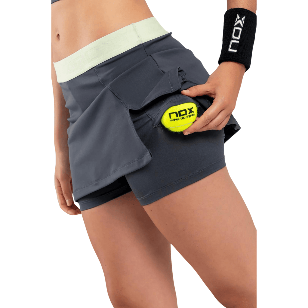 NOX Pro Charcoal Gray Women's Padel Skirt - Padelsouq